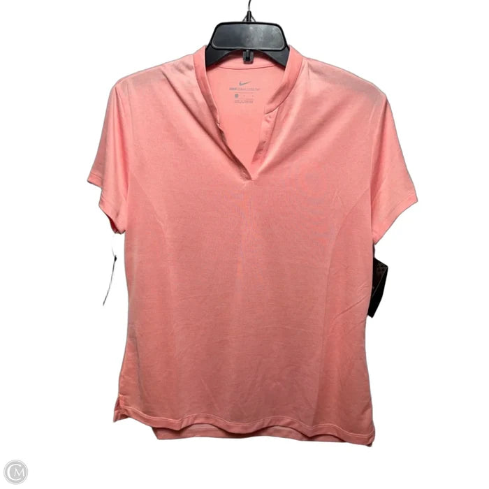 Zonal Cooling Athletic Top Short Sleeve By Nike Apparel In Peach, Size: L